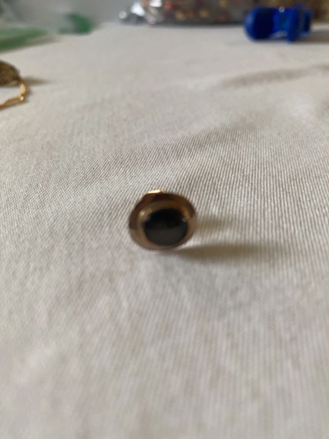 Vintage Gold-Plated Black Onyx Oval Tie Tack