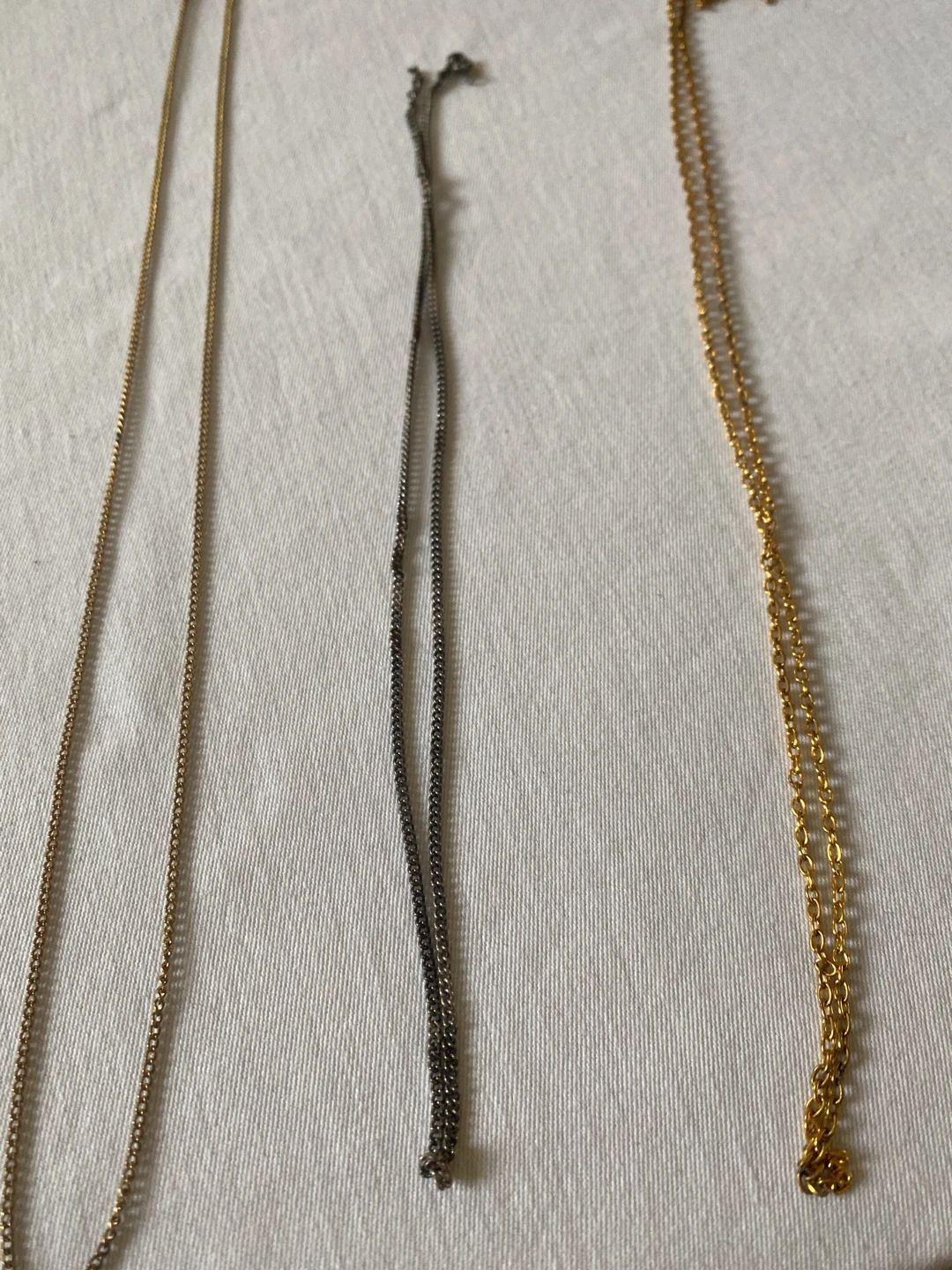 Assorted Gold and Ruthenium Plated Chain Necklaces